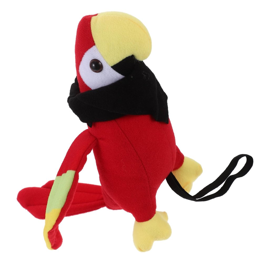 Abaodam Plush Pirate Parrot Shoulder Prop Halloween Costume Accessory with Black Scarf Soft Stuffed Bird for Party and Pirate Role Play