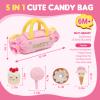 GNAYUIJ Baby Toys 6-12 Months,My First Candy Bag Plush Toy-5 Sensory dessert Soft Toys with Rattle, Crinkle Paper, Squeaker, Mirror,Busy Montessori Soft Toys for Toddlers,1st Birthday for Babies Girls view 4