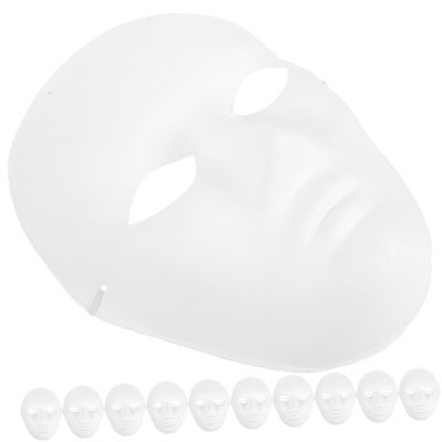 BESPORTBLE 24pcs Full Face Blank White DIY Painting Masks for Men Porous Breathable Halloween Party Masks Hip Hop Dance Ghost Cosplay Masquerade Costume Accessories