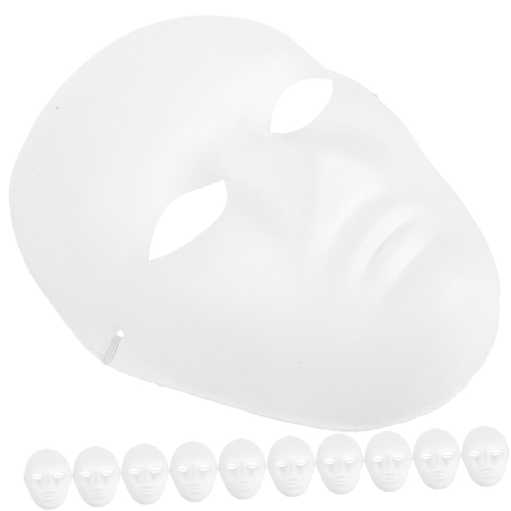 BESPORTBLE 24pcs Full Face Blank White DIY Painting Masks for Men Porous Breathable Halloween Party Masks Hip Hop Dance Ghost Cosplay Masquerade Costume Accessories
