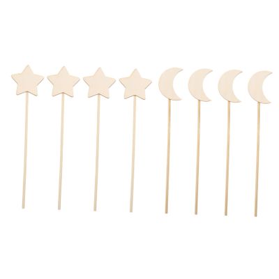Beaupretty 8pcs Wooden Fairy Wands for DIY Crafts Creative Magical Stick Imaginative Play Accessories for Hand Brain Coordination