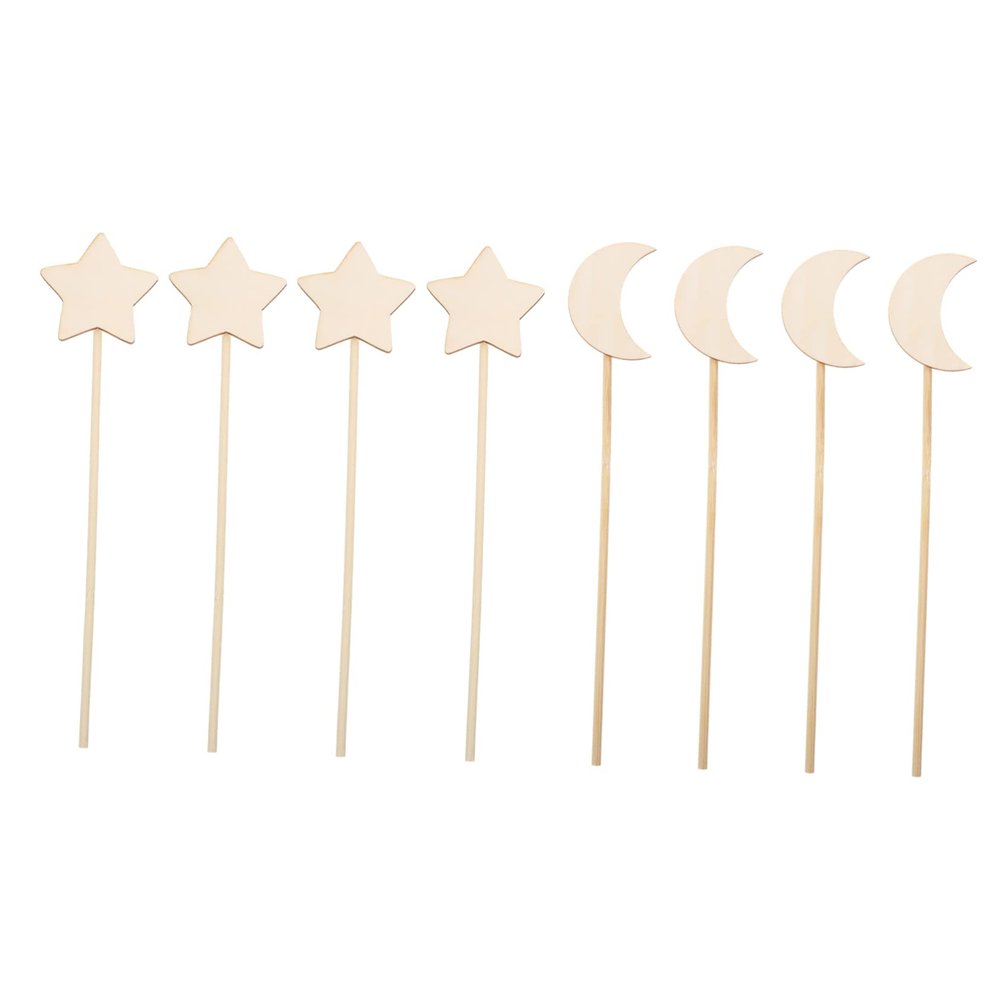 Beaupretty 8pcs Wooden Fairy Wands for DIY Crafts Creative Magical Stick Imaginative Play Accessories for Hand Brain Coordination