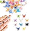 100Pcs Micro Resin Butterflies Mini Butterflies 10 Styles Mini Tiny Butterfly for Dollhouse Crafts DIY Fairy Garden Micro Landscaping Resin Decoration Nail Charms for Nail Art Glitter Sets view 1