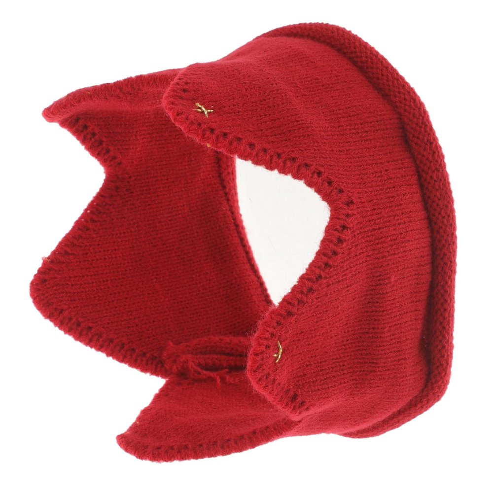 Abaodam Warm Red Crown Knitted Hat for Soft Stretchy Thick Knit Cap Cute Winter Headband for Parties and Photo Unisex Accessory