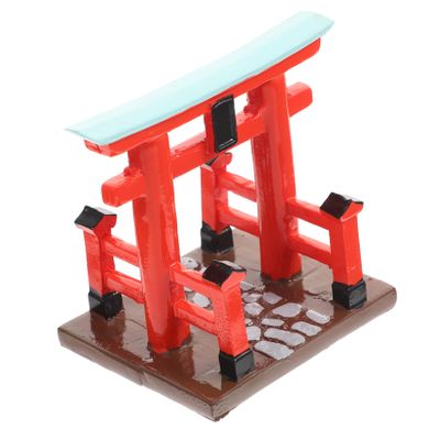 BUTIFULSIC Miniature Japanese Gate Resin Model Detailed Scale Traditional Shinto Gate Prop for Dollhouse Zen Garden Terrarium and Mini House Decor Creative Landscape Accessory