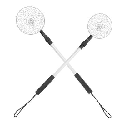BESPORTBLE 2pcs Retractable Beach Sand Sifter with Telescopic Aluminum Rods Stainless Steel Shell Scooping Tools for Collecting Shells Conch Rocks Outdoor Scoop for Sand Sculpting