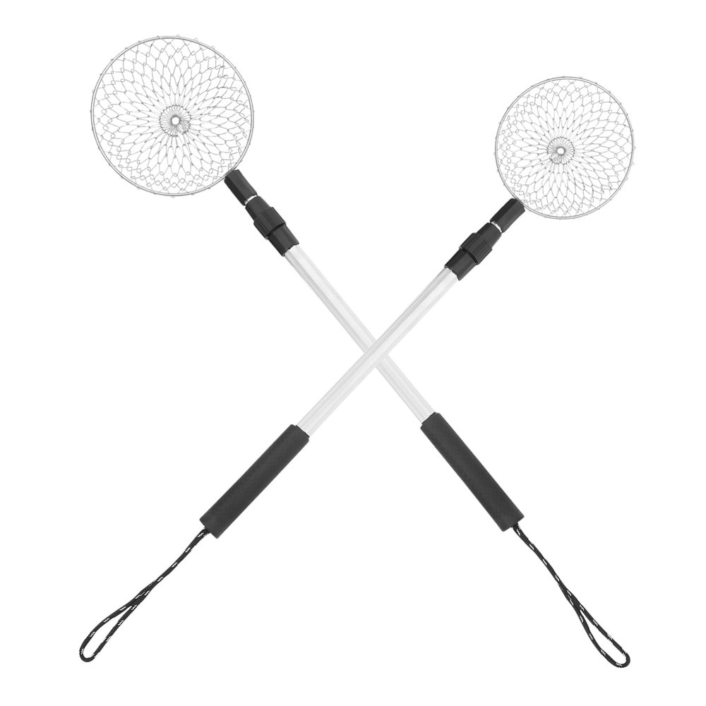 BESPORTBLE 2pcs Retractable Beach Sand Sifter with Telescopic Aluminum Rods Stainless Steel Shell Scooping Tools for Collecting Shells Conch Rocks Outdoor Scoop for Sand Sculpting