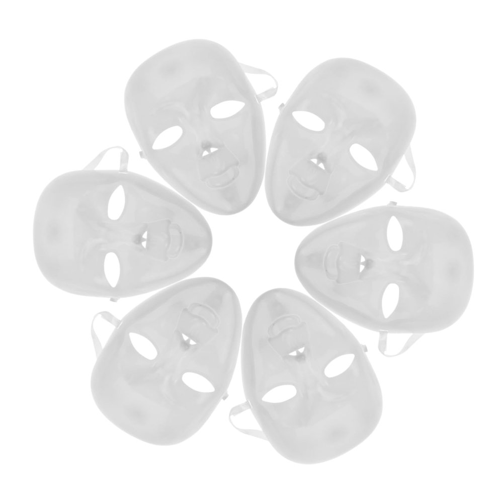 Abaodam 6 pcs Blank Full Facial Masks for DIY Painting Sturdy Reusable Plain Masquerade Props for Cosplay Role Playing Dance and Party Decorations Comfortable and Safe Craft Supplies