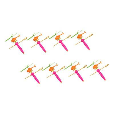 Beaupretty 8pcs Flying Helicopter Lightweight Pull Back Airplanes Random Colors Fun Outdoor Playthings for Boys and Age Random Color