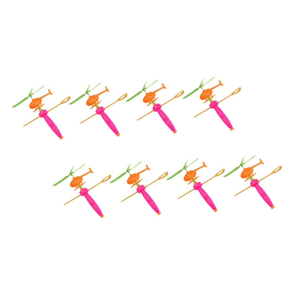 Beaupretty 8pcs Flying Helicopter Lightweight Pull Back Airplanes Random Colors Fun Outdoor Playthings for Boys and Age Random Color