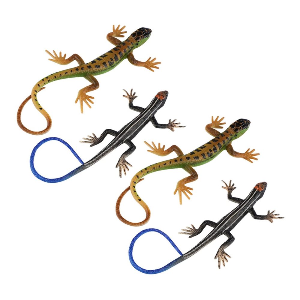 Abaodam 4Pcs Realistic Plastic Lizard Trick Reptile Figures for Halloween Pranks Garden Decor Boys Playthings