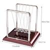Abaodam Large Metal Newton Pendulum Ball with Square Pattern Bumper Ball for Home Office Desktop Decoration Educational Physics Demonstrating Momentum Conservation Adults and Students view 2