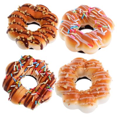 Toyvian Lifelike Fake Donuts Simulated Doughnut Models for Home Decor Shop Display and Photo Props Safe Materials Faux Pastries for Party and Festive Decoration