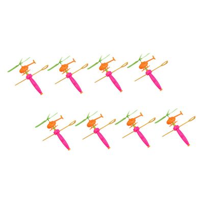 Beaupretty 8pcs Flying Helicopter Resistant Lightweight Pull Back Plane Smooth Edges Safe for Enhances Hand Eye Coordination and Imagination Random Colors Random Color