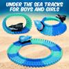 USA Toyz Ocean Race Tracks for Kids- 265pk Speedway Race Car Track Set with 225 Flexible Roads, 3 Shark Toy Cars, Tunnels, Bridges, Intersection, Sea Animals STEM Building Toy for Boys and Girls view 2