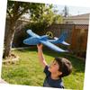 TOYANDONA Chargeable Manual Throwing Plane for Blue Flying Glider Aircraft USB Rechargeable Electric Airplane Outdoor Throwing Glider Parent Interactive for Boys view 4