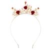 Disney Store Official Belle Costume Tiara for Kids - Shimmering Princess Dress Up Accessory, Metal Headband with Sculpted Enameled Rosettes, Faceted Gems & Faux Pearls, Goldtone Finish view 1