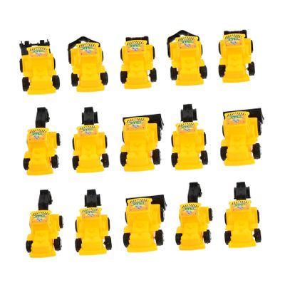 Toyvian 24Pcs Excavator Mini Engineering Trucks Plastic Construction Vehicles Cake Toppers for Birthday Party Decor Realistic Design for Car Theme Events and Cake Decoration