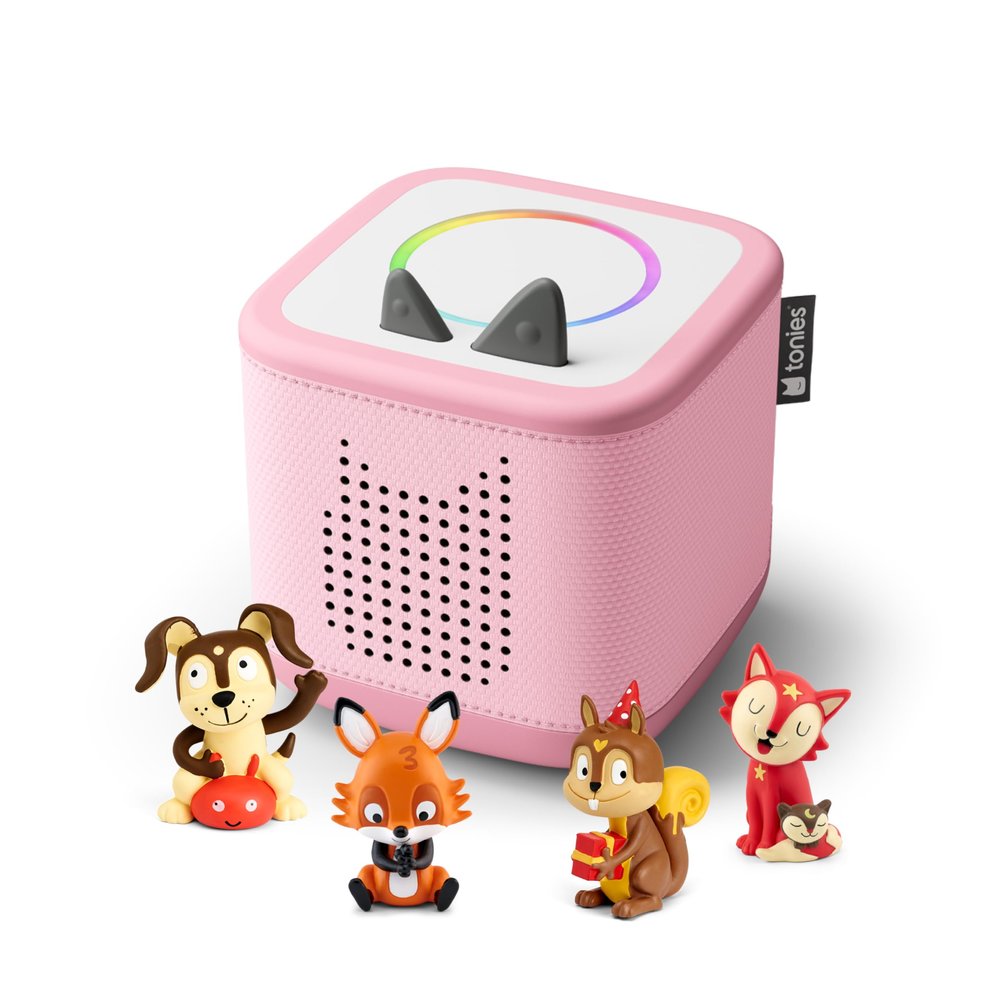 Toniebox 2 Audio Player Favorite Songs Bundle for Kids 1+ with Playtime Puppy, Bedtime Songs, Counting Songs, and Celebration Songs - Cloud Pink