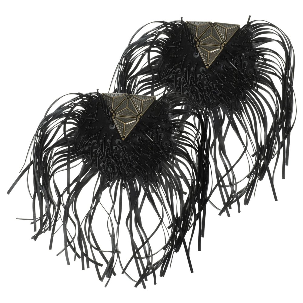 BESPORTBLE 2Pcs Tassel Shoulder Epaulets with Fringe Lightweight Epaulet Badge Decor for Costume and Clothing Embellishment Fashion Accessory with Safety Pin Attachment