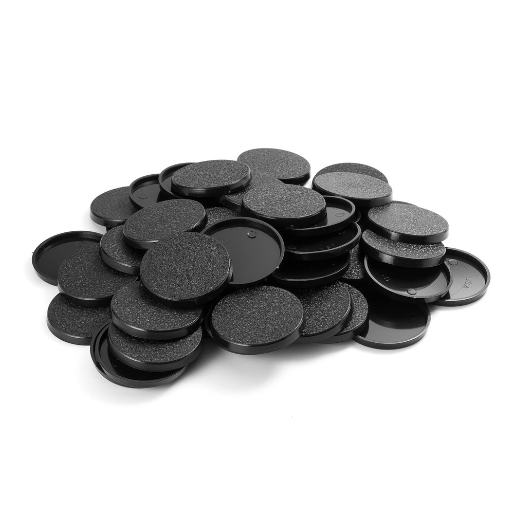 40mm Textured Plastic Round Bases or 1.57 inch Wargames Table Top Games 50 Count