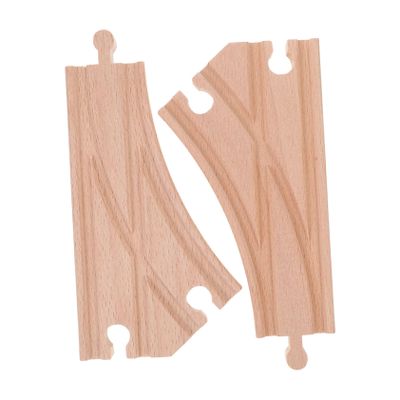SUPVOX 2pcs Wooden Train Track Switch Pieces Educational Accessories Compatible with Thomas Sets Expandable Railway for Boys and Cognitive Skill Development