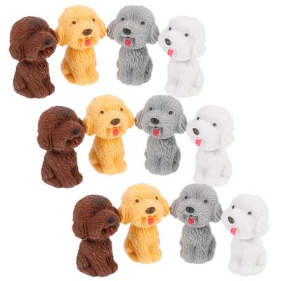 Abaodam 24pcs Cartoon Dog Erasers Bulk Adorable Pencil Erasers in Bright Colors and Smooth Stationery Accessories for Students and Study Desk Decoration