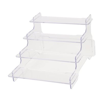 Abaodam 4 Tier Plastic Riser Shelf Display Stand for Small Models