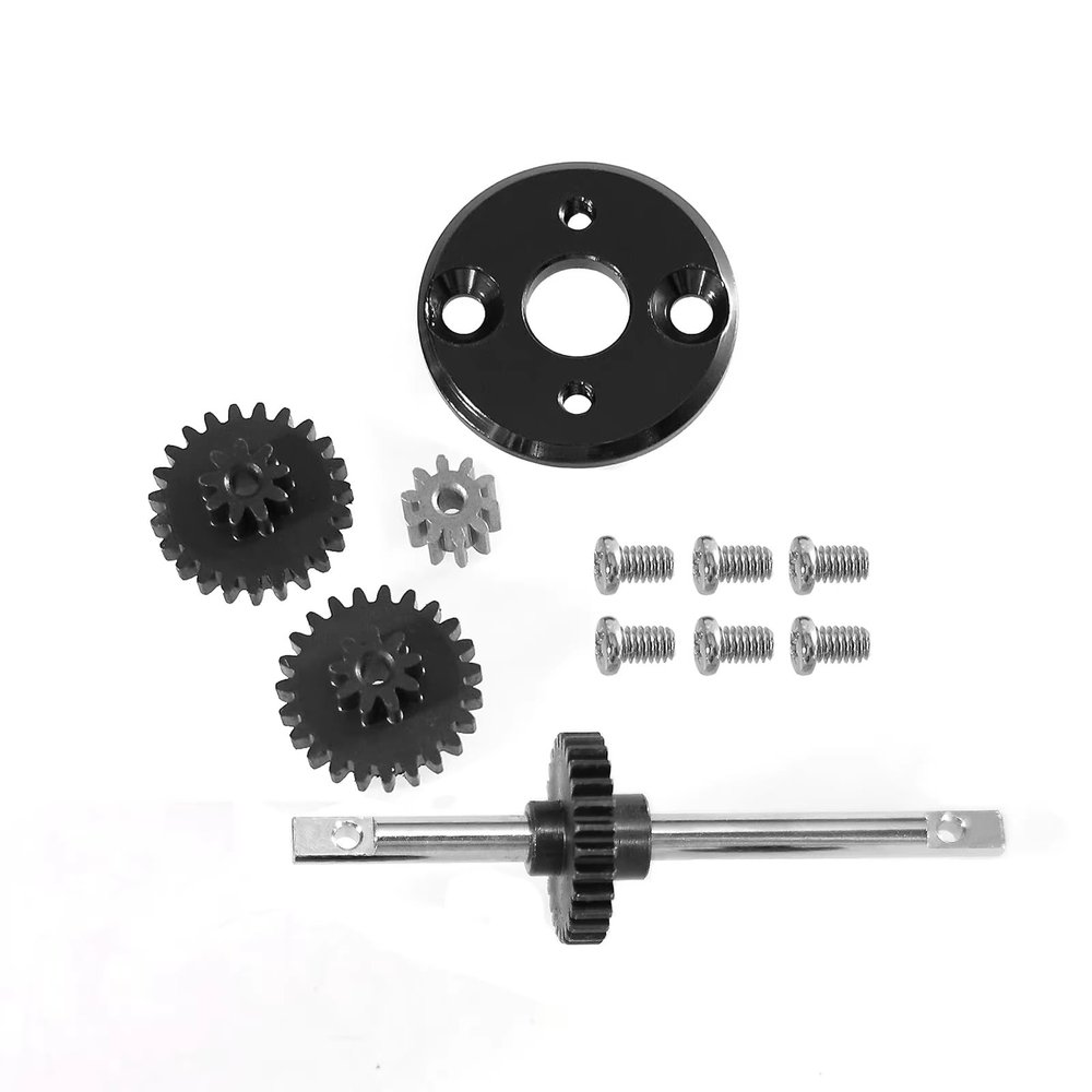 Compatible with MN for MN82 1/12 RC Car Parts Metal Gearbox Transmission Gear Set Motor Pinion Gear 370 Motor Bracket Mounting RC Assortment(Black)