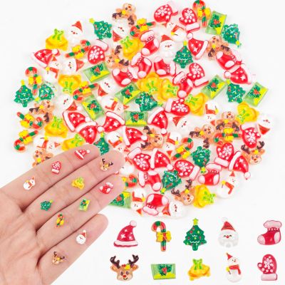 100 Pieces Tiny Christmas Decorations for Dollhouse Micro Resin Decor for Crafts Mini Things for Fairy Garden Micro Landscaping Decoration, Style 5