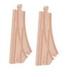 HOOTNEE 2pcs Multi Directional Wooden Train Track Switch Pieces Curved Expansion Accessories for Creative Railway Layouts Compatible with Major Train Sets for Boys view 1