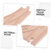 HOOTNEE 2pcs Multi Directional Wooden Train Track Switch Pieces Curved Expansion Accessories for Creative Railway Layouts Compatible with Major Train Sets for Boys view 2