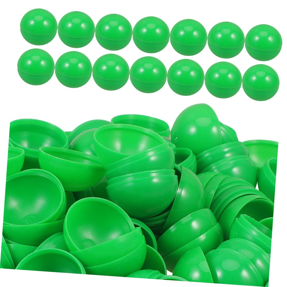 Abaodam 50pcs Green Plastic Openable Lottery Balls for Party Supplies Raffle Drawing Game Props Lightweight PVC Material for Family Events and Recreational Activities