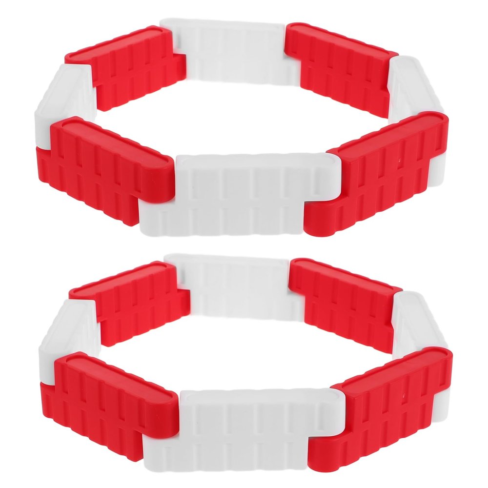 VICASKY 16pc Rc Car Racing Track Road Barriers Miniature Drift Race Traffic Fences Red White Simulation Roadblock for High Speed Rc Drift Racing Enthusiasts of All Ages