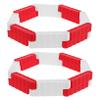 VICASKY 16pc Rc Car Racing Track Road Barriers Miniature Drift Race Traffic Fences Red White Simulation Roadblock for High Speed Rc Drift Racing Enthusiasts of All Ages view 1