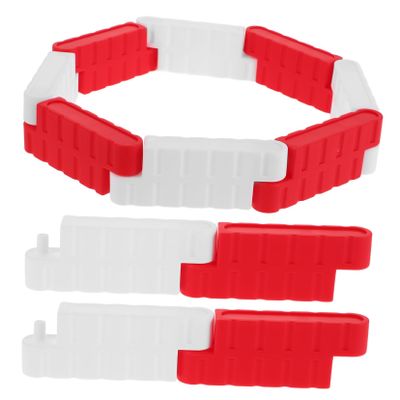 Healifty 16pc Rc Drift Car Road Barrier Miniature Traffic and Roadblock Accessories for DIY Racing Tracks Red and White Fence for Enhanced Challenge and Creative Track Design