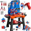 KIZONLY Kids Tool Toy Playset with Electronic Drill Sound for Aged 3 4 5 6 7 8, Workbench Toys for Toddlers 3-5, Pretend Play Tool Box, Construction Mechanic Set, Birthday Gift for Boys Girls Ages 3-8 view 1