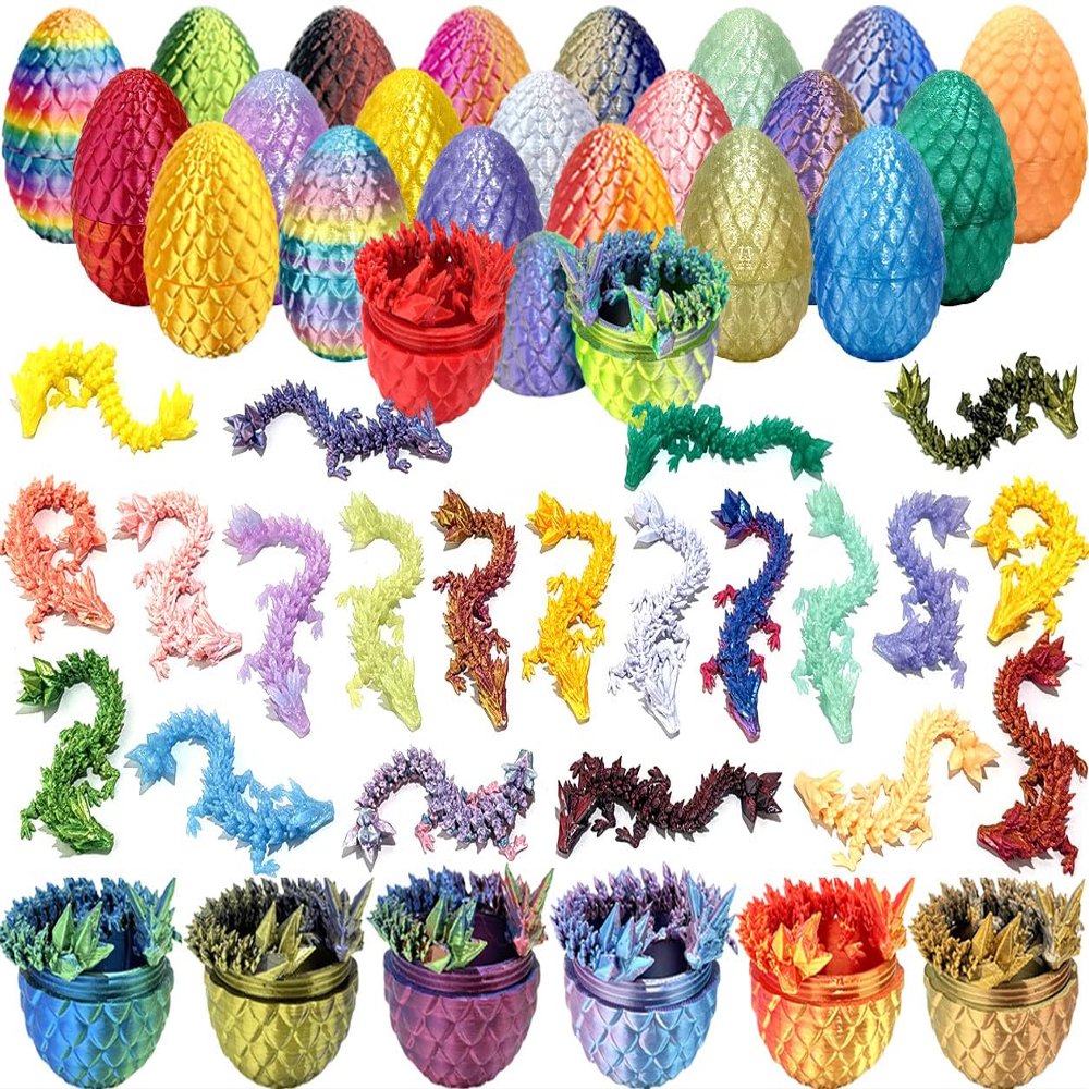 12PCS 3D Printed Dragon Eggs with Dragon Inside,Cool Stuff Fun Gifts,Unleash Your Imagination,Easter Basket Stuffers
