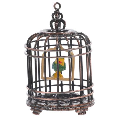 BCOATH Miniature Bird Cage Adornment Mini House Birdcage Creative Small Miniature Cage Model for Dollhouse Micro Landscaping Decoration Gift
