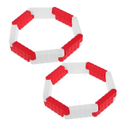 Beaupretty 16pc Rc Car Racing Track Road Barriers Mini Traffic Fence for Drift Race Simulation Red White Each Rc Road Track Accessories for Enhanced Racing Challenge and High Speed Drift