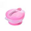 COOLHIYA Suction Bowls with Spoon Set for Slip Pink PP Bowls with Lid Spill Lightweight Design Refrigerator Safe and Dishwasher Friendly view 1