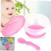 COOLHIYA Suction Bowls with Spoon Set for Slip Pink PP Bowls with Lid Spill Lightweight Design Refrigerator Safe and Dishwasher Friendly view 2