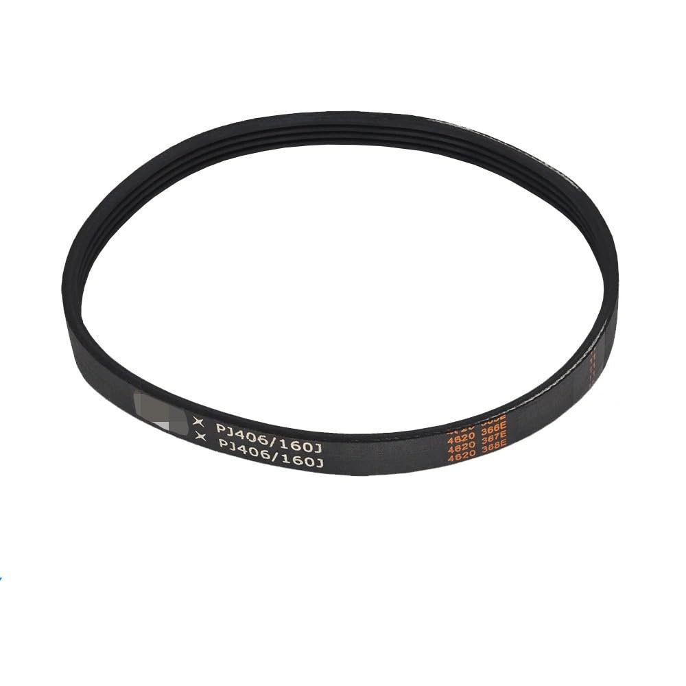 PJ406 160J Poly V Belt for RC Model Motors, 4/5/6/7 Ribs Options, 406mm Circumference Rubber Drive Belt for DIY Robotics, Automation(1Piece 4Ribs)