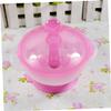 HOOTNEE Suction Bowls with Spoon and Lid Spill Solid PP Set Lightweight Non Slip Suction Design for Boys and Small Pink Bowls for Table Stability and Food Storage view 3
