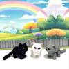 3pcs Articulated 3D Printed British Shorthair Cat, 4" White Gray Black Cats, Flexible Animal Toy, Movable Joints, Home Office Decor, Fidget Toys for Autism/ADHD, Executive Desk Animals Toy ABSHC-3X view 1