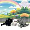 3pcs Articulated 3D Printed British Shorthair Cat, 4" White Gray Black Cats, Flexible Animal Toy, Movable Joints, Home Office Decor, Fidget Toys for Autism/ADHD, Executive Desk Animals Toy ABSHC-3X view 2