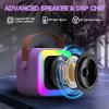 Mini Karaoke Machine for Kids Teen Adults, Kids Karaoke Machine with 2 Wireless Microphones and LED Lights Toys for Party, Home, Gifts for 4 5 6 7 8 9 10 11 12+ Years Girls Boys(Purple) view 3