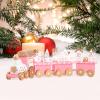 NUOBESTY Christmas Train Decor, 1set Small Christmas Tree Wooden Train Toy Ornament Mini Xmas Figurines for Desktop, Party, Festival Decorations view 4