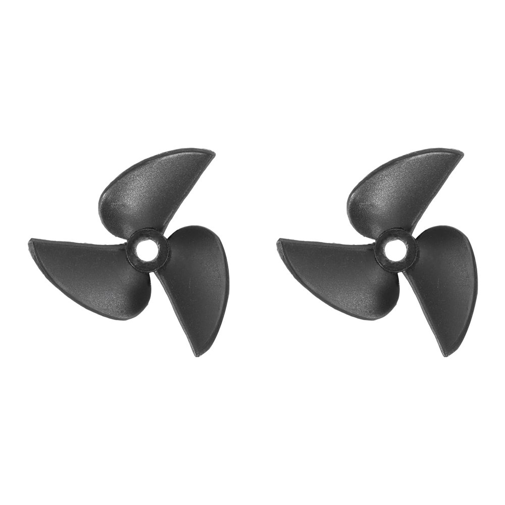 MECCANIXITY 2 Pcs RC Boat Propeller, 3 Blades Propellers 3mm Hole Dia 32mm OD 1.4mm Pitch CW Clockwise Rotating Drill Propeller for RC Boat, DIY Ship Model, Black
