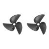 MECCANIXITY 2 Pcs RC Boat Propeller, 3 Blades Propellers 3mm Hole Dia 32mm OD 1.4mm Pitch CW Clockwise Rotating Drill Propeller for RC Boat, DIY Ship Model, Black view 1
